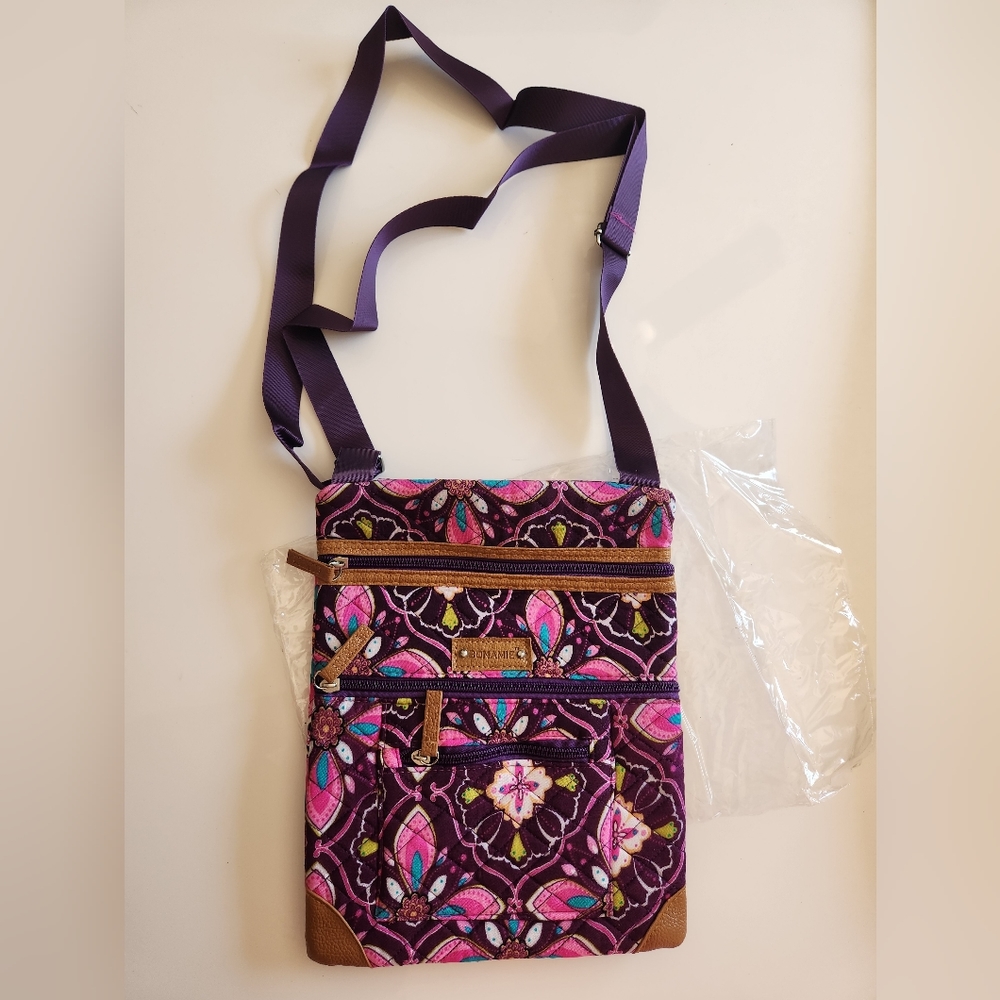 NWT Functional Multi Pocket Quilted Crossbody Bag